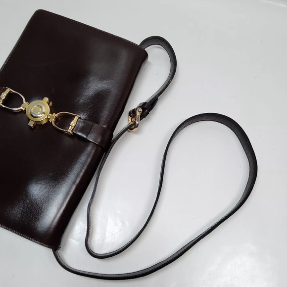 CELINE Shoulder Bag  Brown Leather - Picture 6 of 12